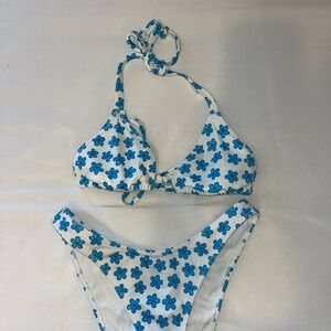 PacSun Blue Flower Bikini Set